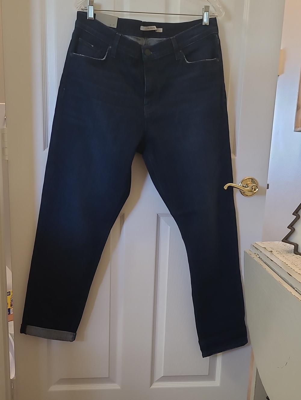 NWT Hudson Jeans Size 31 Slim Straight Dark Blue Denim. Bin 6
